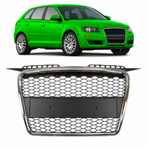 Audi A3 8P pre facelift (2005-2008) RS-look bikakegrill, krom / högglans svart
