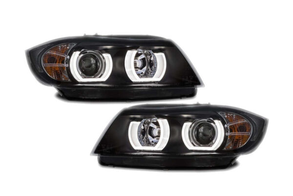 BMW E90 / E91, F30-Look Angel Eyes strålkastare (Xenon)