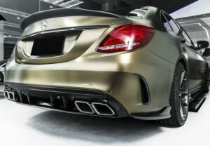 MB C 205 C63 AMG Look bakre diffusor med kromrörsändar