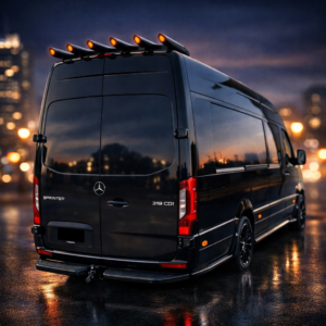 MB Sprinter W907 (2018–) Kustom Design svarta RST spoilerör med LED positionsljus